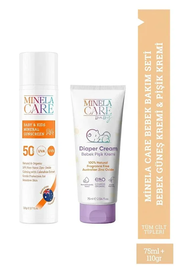 Organic Baby Care Set Baby Sun Cream & Diaper Rash Cream