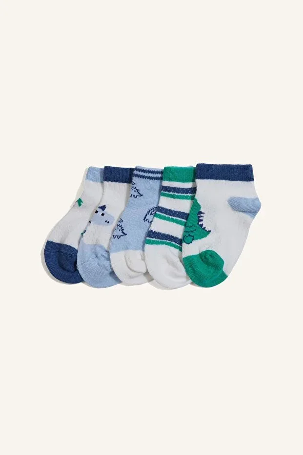 Printed Non-Slip Sole 5-Pack Cotton Baby Socks H6670A5NS