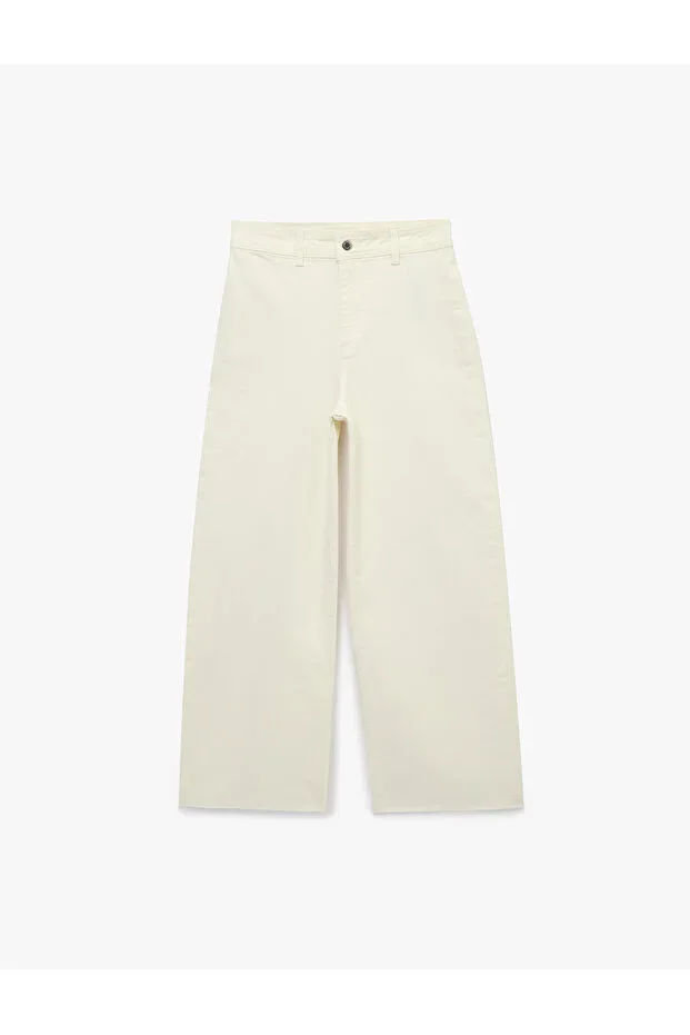 Koton Regular Fit Cropped Hem Jean Trousers - Culoette Jean