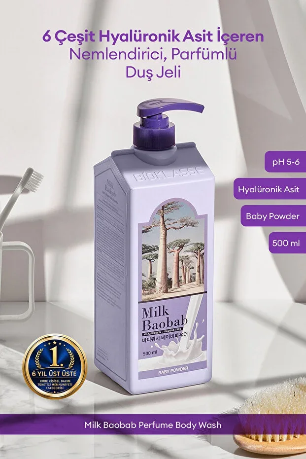 6 Hyaluronic Acid Moisturizing Perfumed Shower Gel Perfume Body Wash (Baby Powder)
