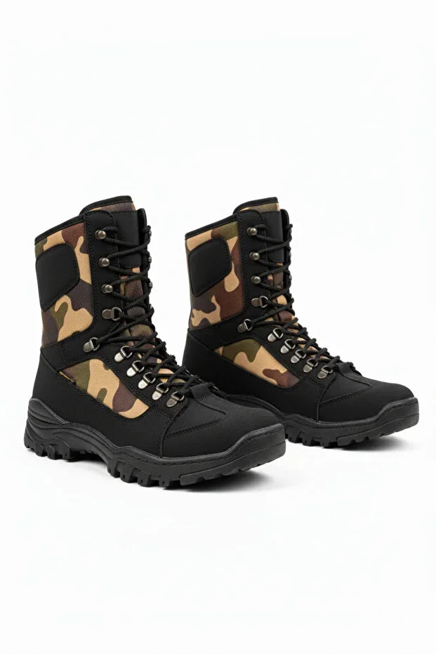 Strike Lace-Up Daily Men's Military Boot Black Khaki