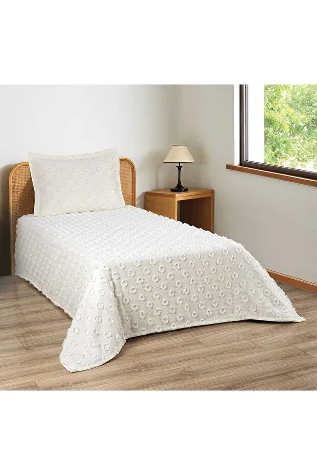 Pom-pom Patterned 2-Piece Single Duvet Cover Cream