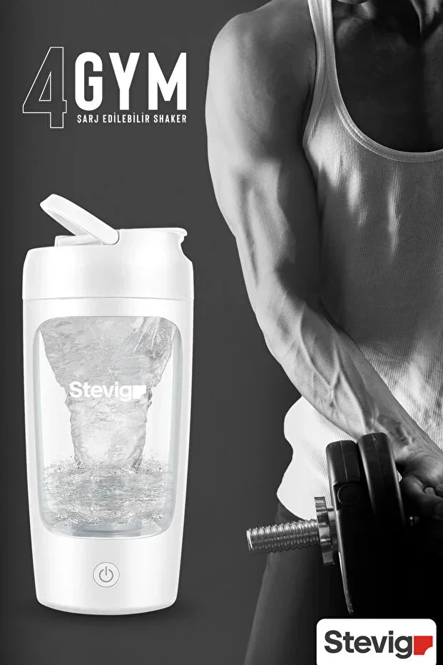 4 Gym Electric Rechargeable Tritan Protein Shaker 650 Ml White
