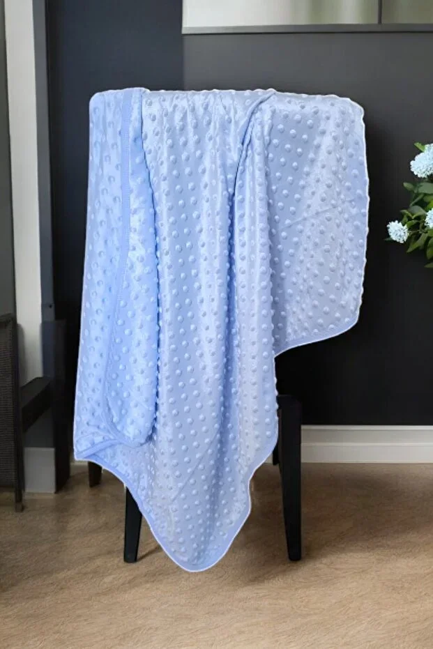 Chickpea Baby Blanket Cotton Single Layer Seasonal Thin Blue