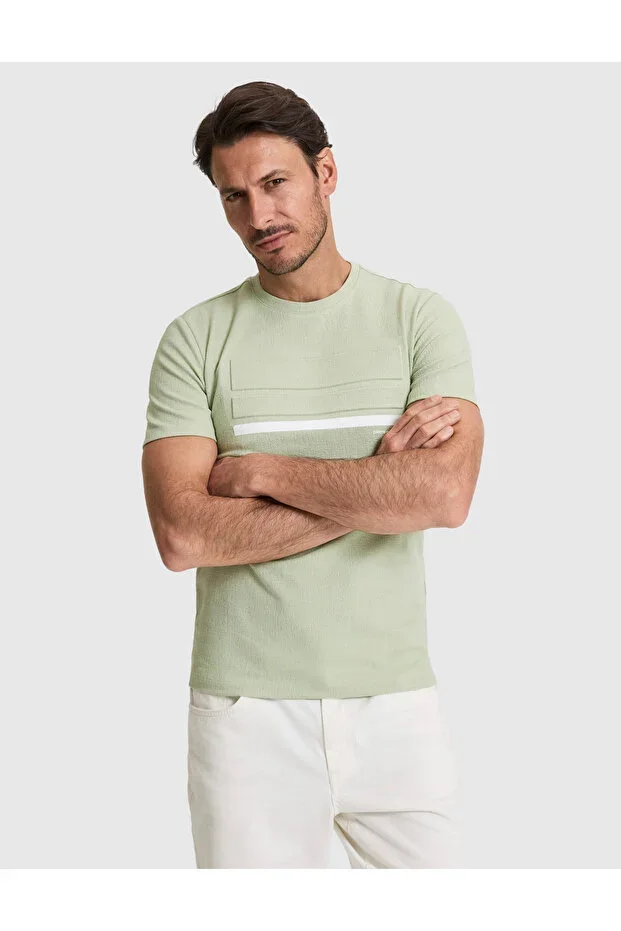 Çağla Slim Fit Round Neck T-shirt 50327864-VR016