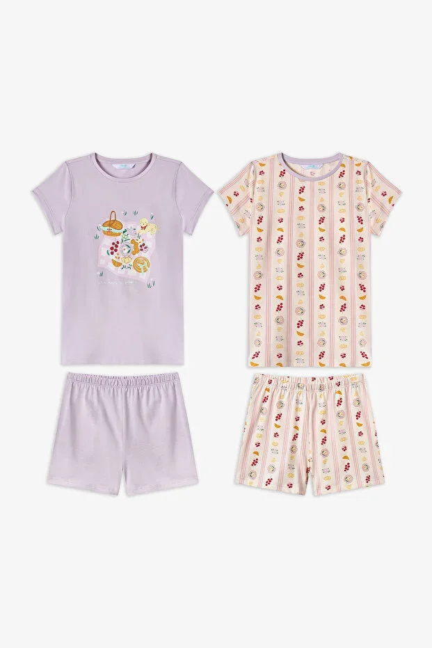 Penti Lila Girls' Picnic Cotton 2-Piece Pajama Set