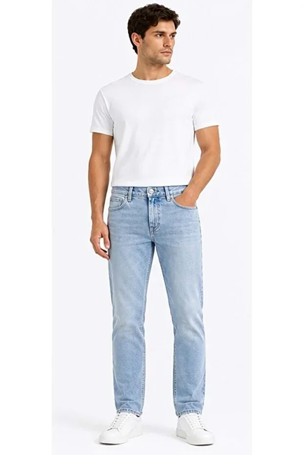 M000152 Madrid Bleached Street Jean Pants Men's Denim Pants