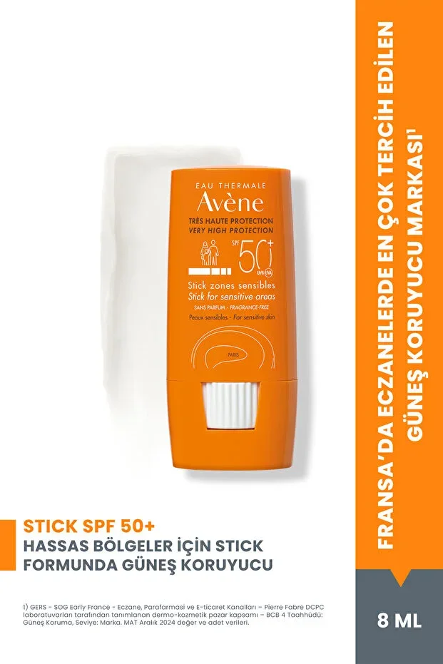 Stick Sunscreen SPF 50+ High Protection Sunscreen for Sensitive Areas 8 gr