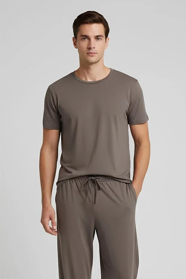 Men's Short Sleeve Basic Flexible Lycra Viscose T-shirt
