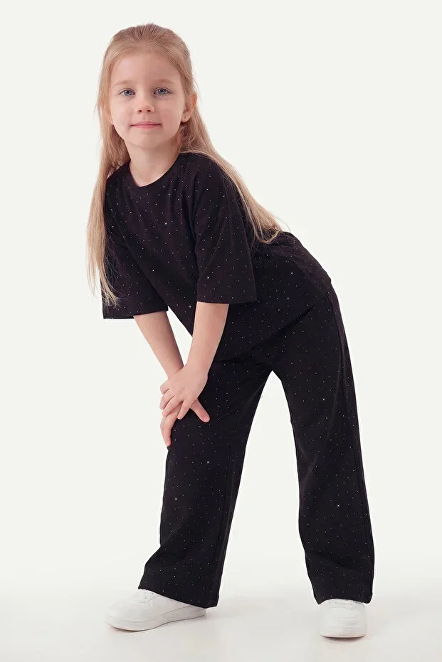 5-12 Years Girls Rhinestone Summer Set | Comfortable Fit Soft Fabric Daily Pants Set