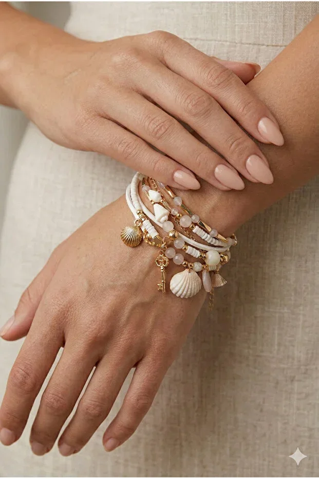 ETHNIC BOHEMIAN MULTIPLE BRACELET NATURAL STONE