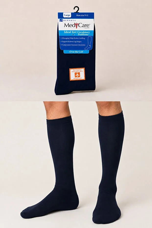 Below Knee Medical Compression Travel Airplane Journey and Flight Socks