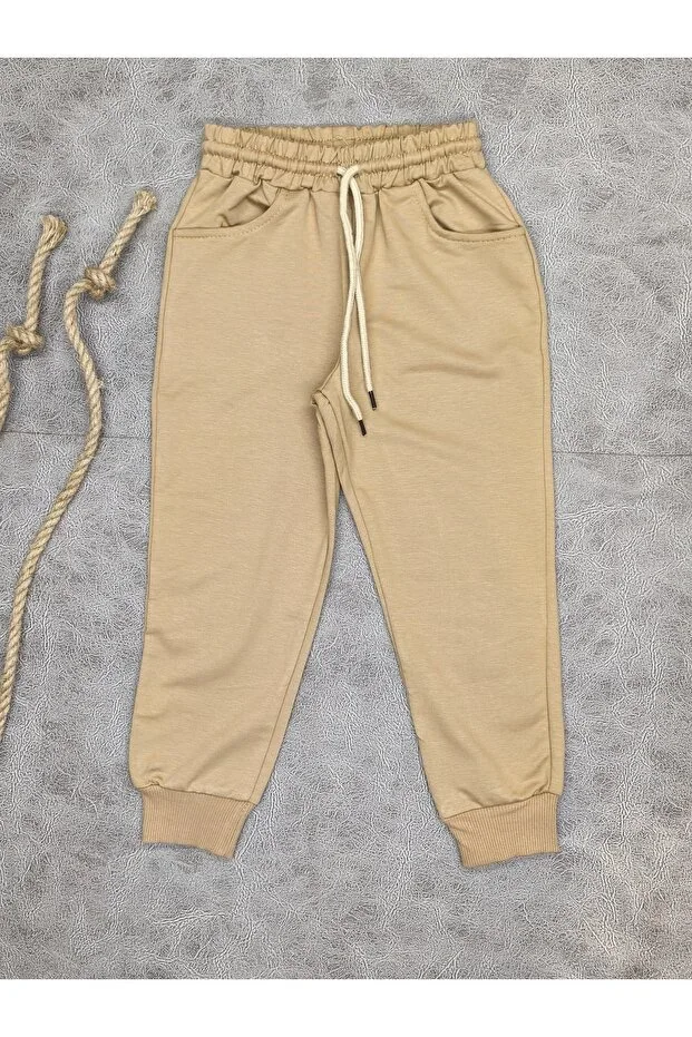 SHARDED Beige Sweatpants School And Daily -SHARDED TWO THREAD-