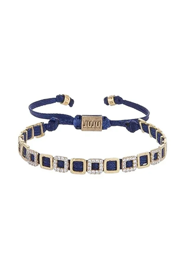 Bronz Mini Square Bracelet With Stones