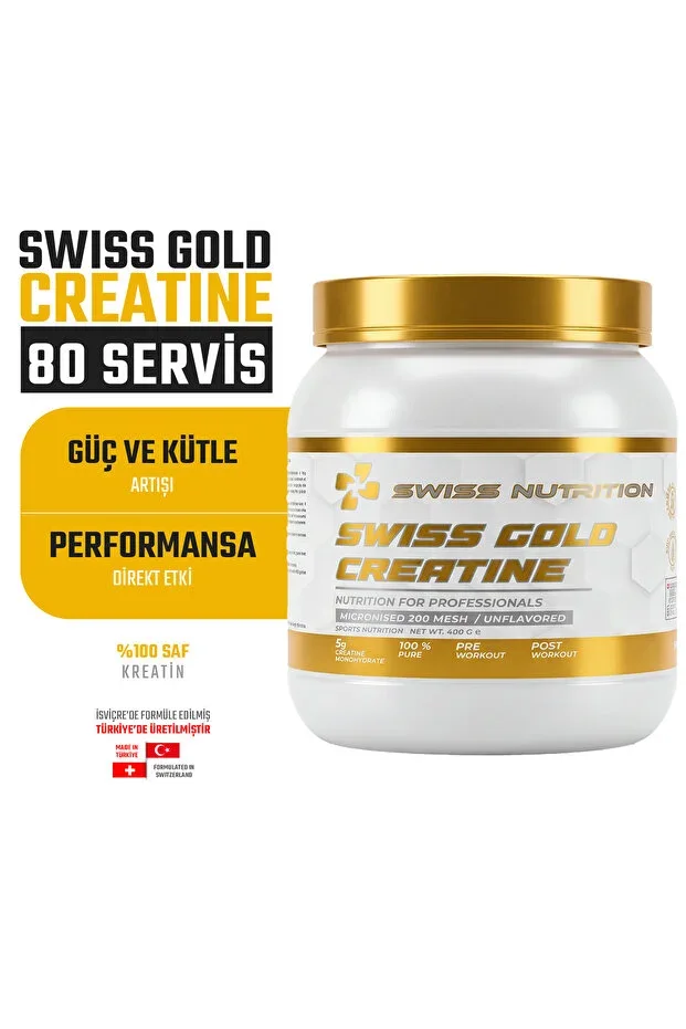 Gold Creatine 100% Micronized Creatine Monohydrate 200 Mesh Unflavored 400g 80 Servings