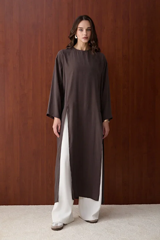 Melike Tatar Modal Tunic with Slit 32-2880