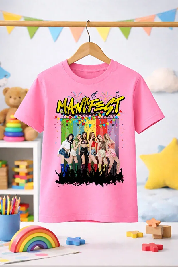 Manifest Pattern Printed Unisex T-shirt for Kids (Boys & Girls)