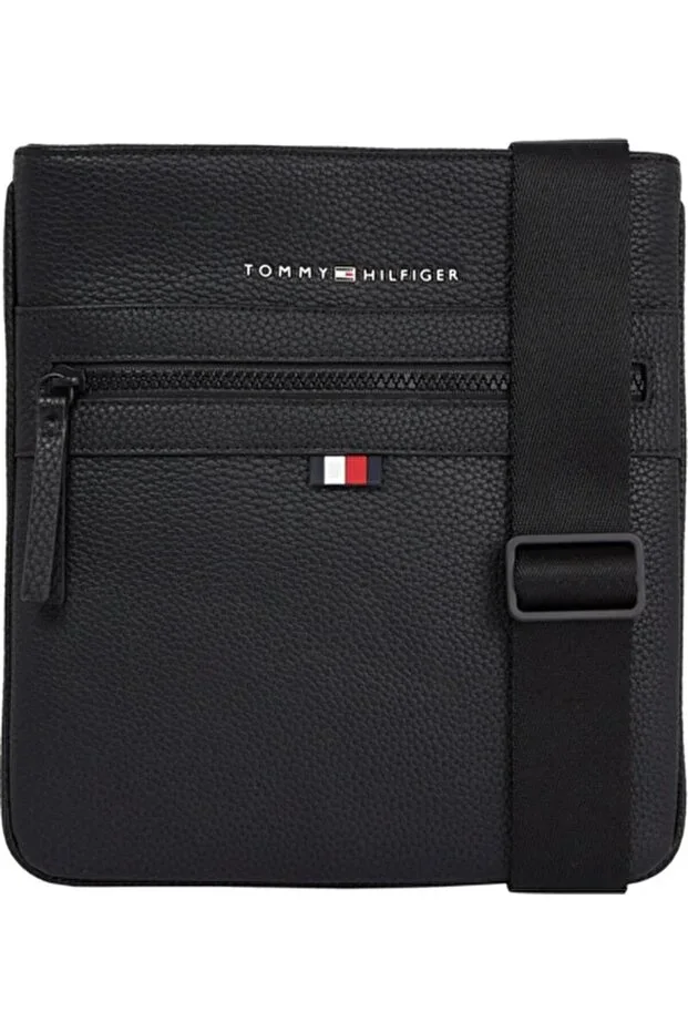 Polyester Black Men's Messenger Bag Essentıal Pu Mını Crossover