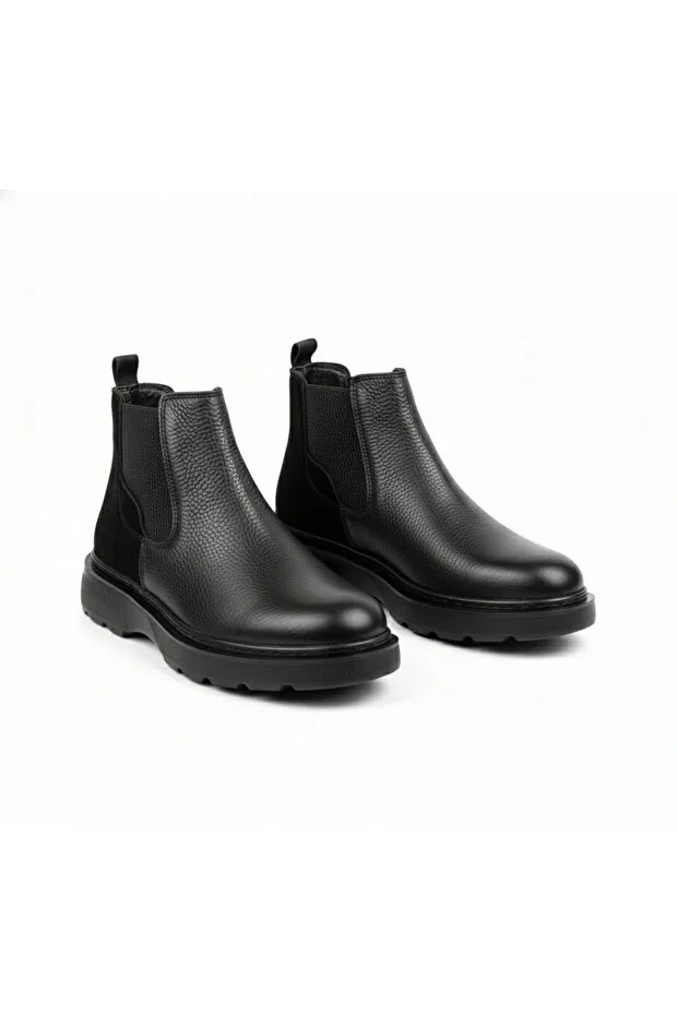 GENUINE LEATHER BLACK NON-SLIP SOLE DAILY MEN'S BOOT CLSSS0010