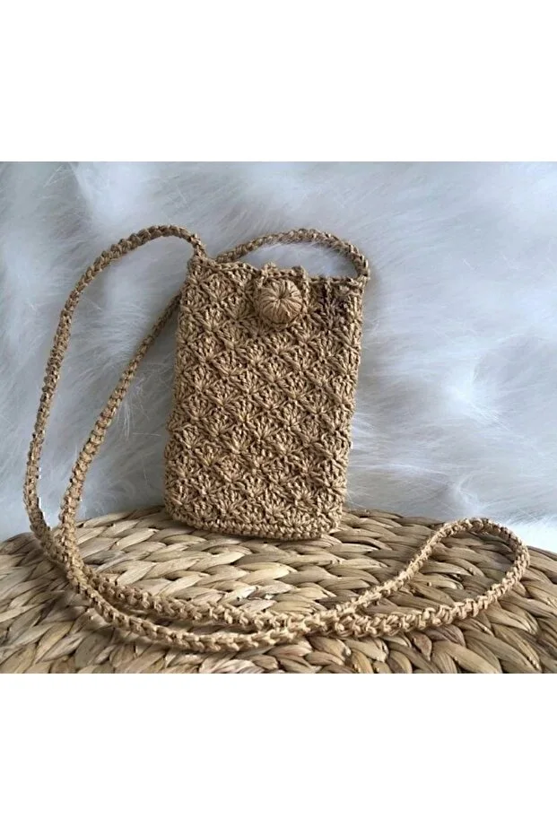 Straw Phone Bag, Paper Rope Bag