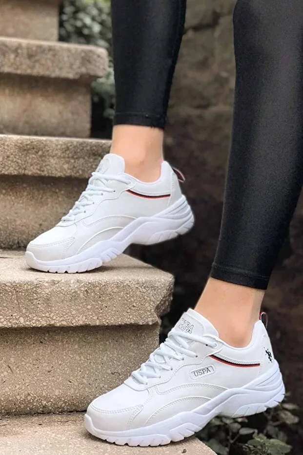 U.S. Polo Assn. Women's High Sole Sneakers Tracey Women's Casual Sports Shoes White