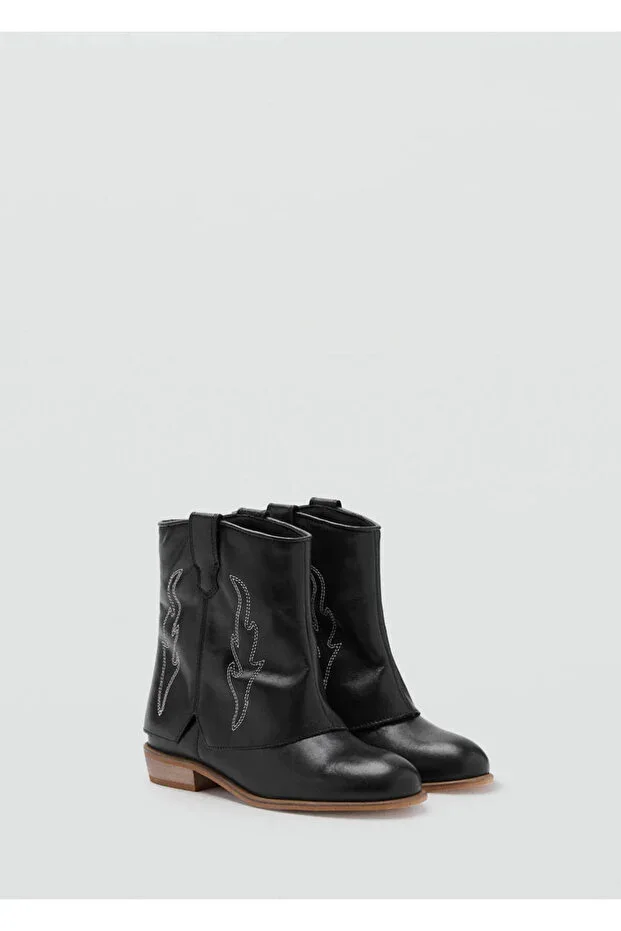 Embroidered leather boots