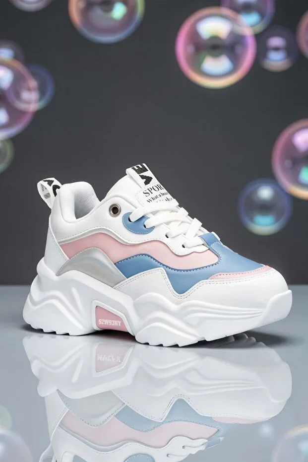 Kids DS 2110 White Blue Children Sneaker