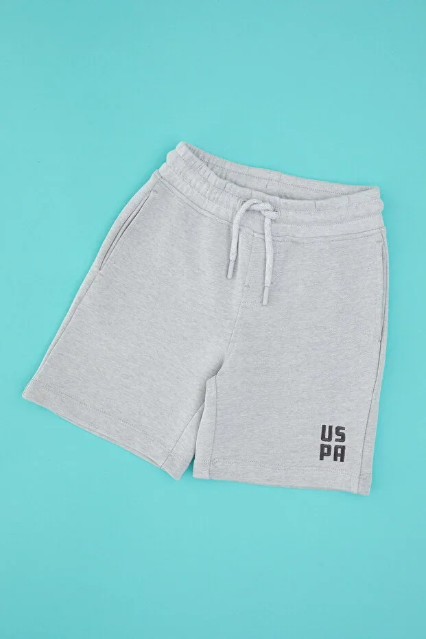 Boys Grey Melange Knit Shorts 50325210-VR086
