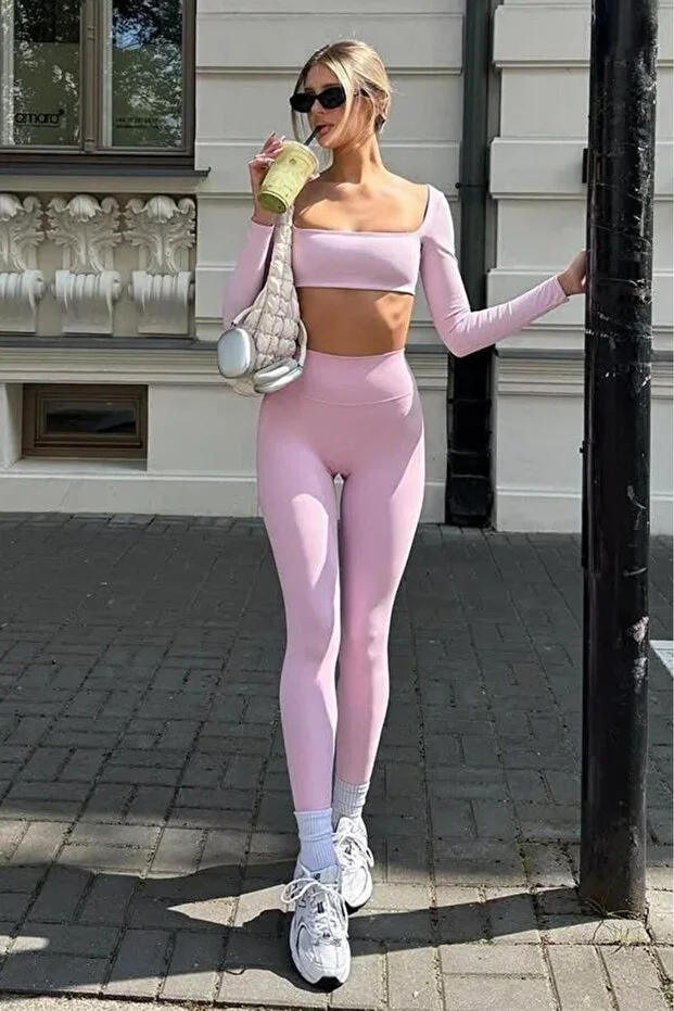 Pink High Waist Women's Leggings MG2230