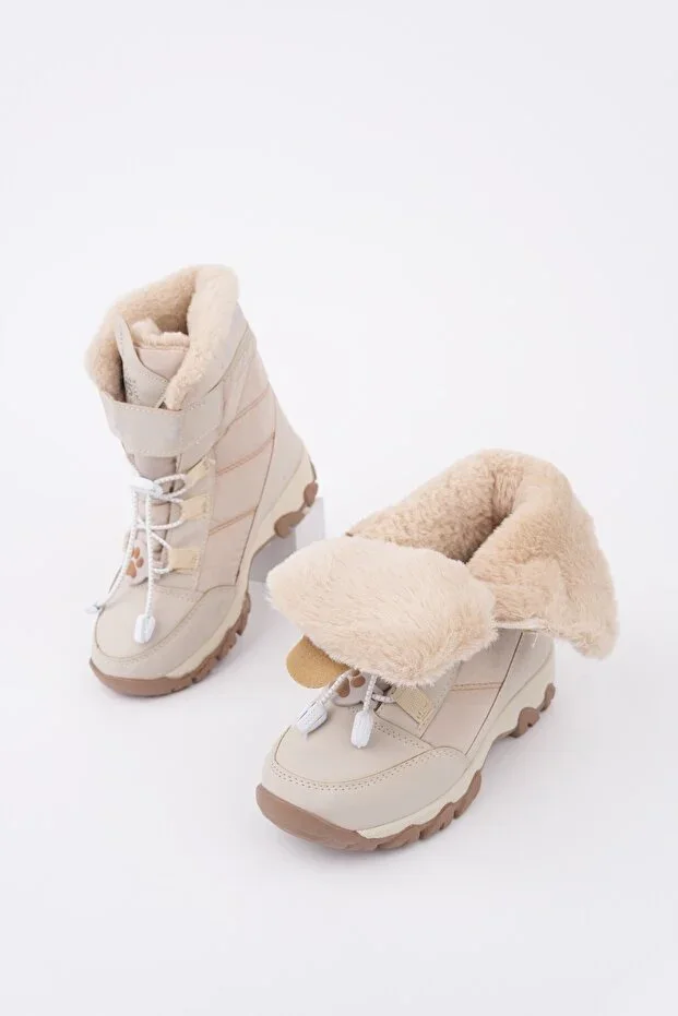 TİGGER Fur Lined Lace-up and Velcro Girls' Boots