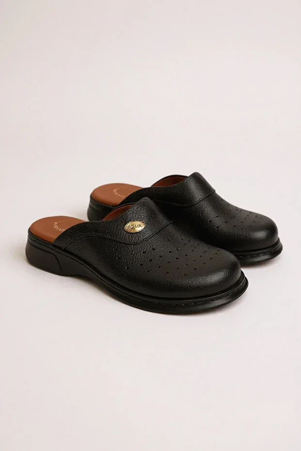 Hipokrat HPT650 Orthopedic Genuine Leather Clog Slipper Doctor Hospital Chef Work Slipper