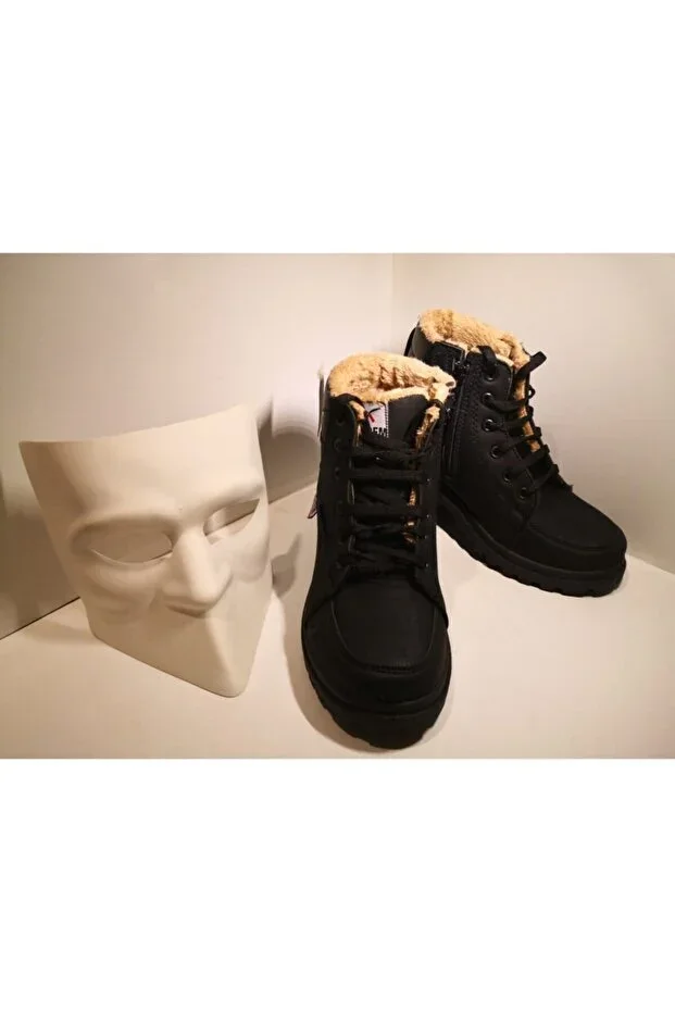 Wool Lined Zip Black Men's Boot