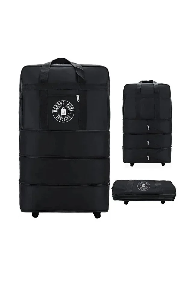 Three Bellows Wheeled Suitcase - Giant Size Bag