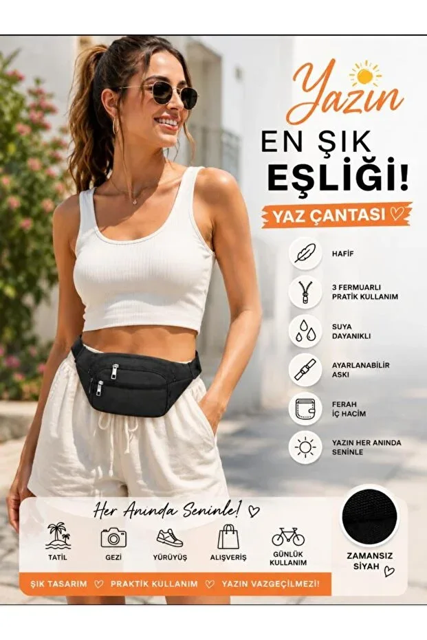 Unisex Black Men's Women's Casual Sports Shoulder Bag