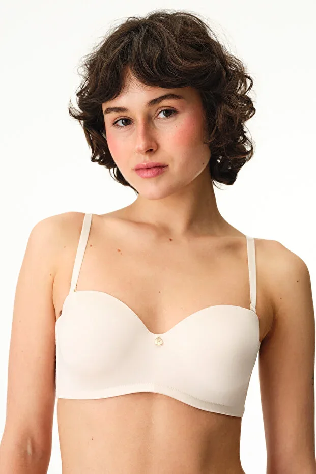 Cream Pink Lotus Essentials Underwired Bra