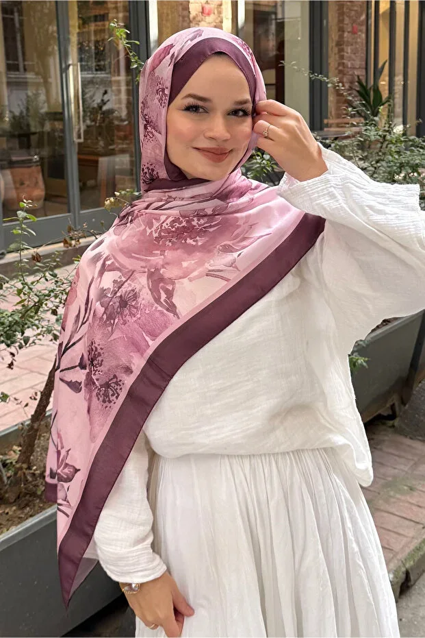 Floral Pattern Soft Cotton Scarf