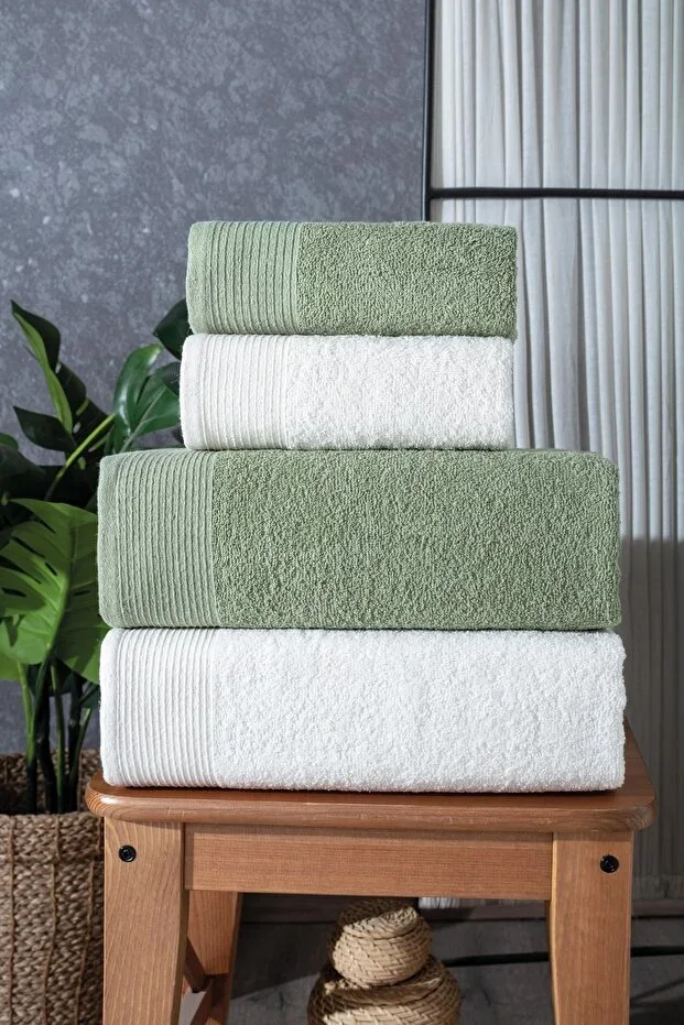 Gala 4-Piece Bath Towel | Towel Set | Towel | Towel Set | Hamam Set | Dowry Towel