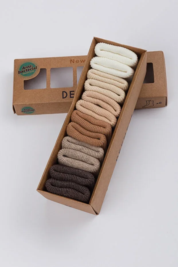 6-Pack Newborn Baby Cotton Socks 0/6 Months
