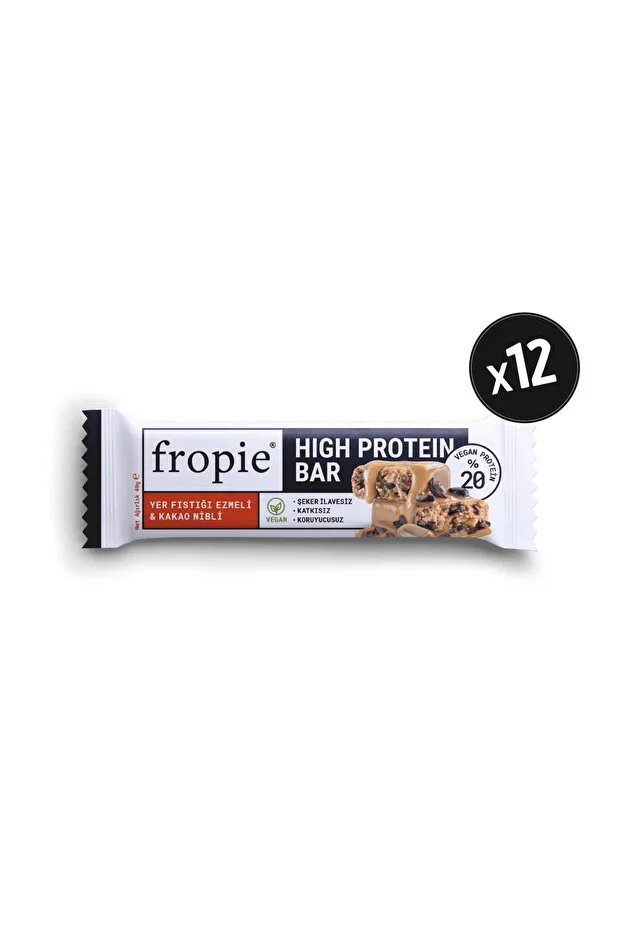 Vegan High Protein Bar - Peanut Butter & Cacao Nibs 40gr x12