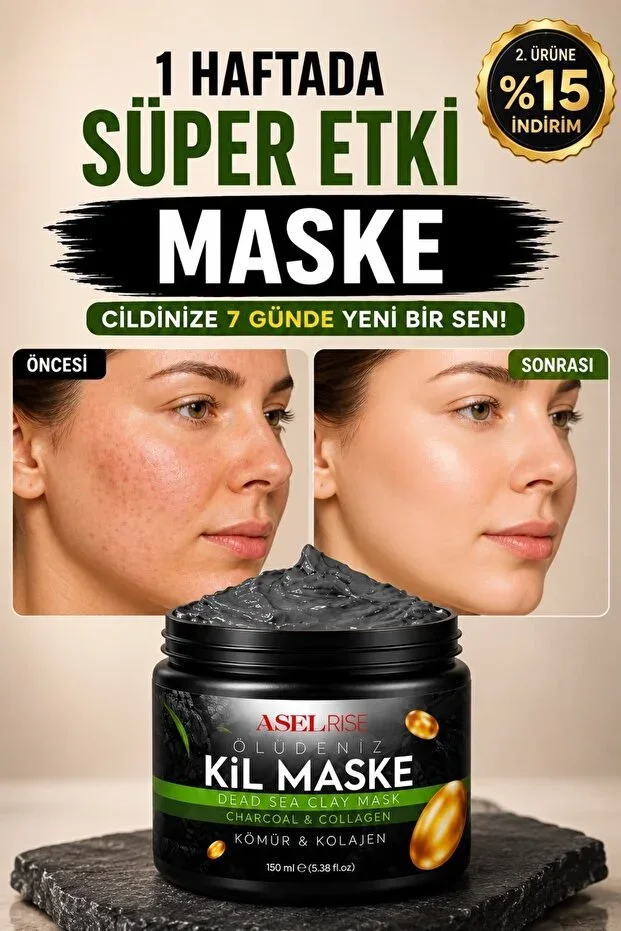 Collagen Dead Sea Mud Mask Stain, Acne And Blackhead Remover Mask 150gr