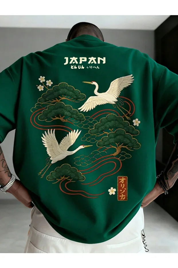 Unisex Women/Men JAPAN Special Print Oversize Cotton Crew Neck T-Shirt
