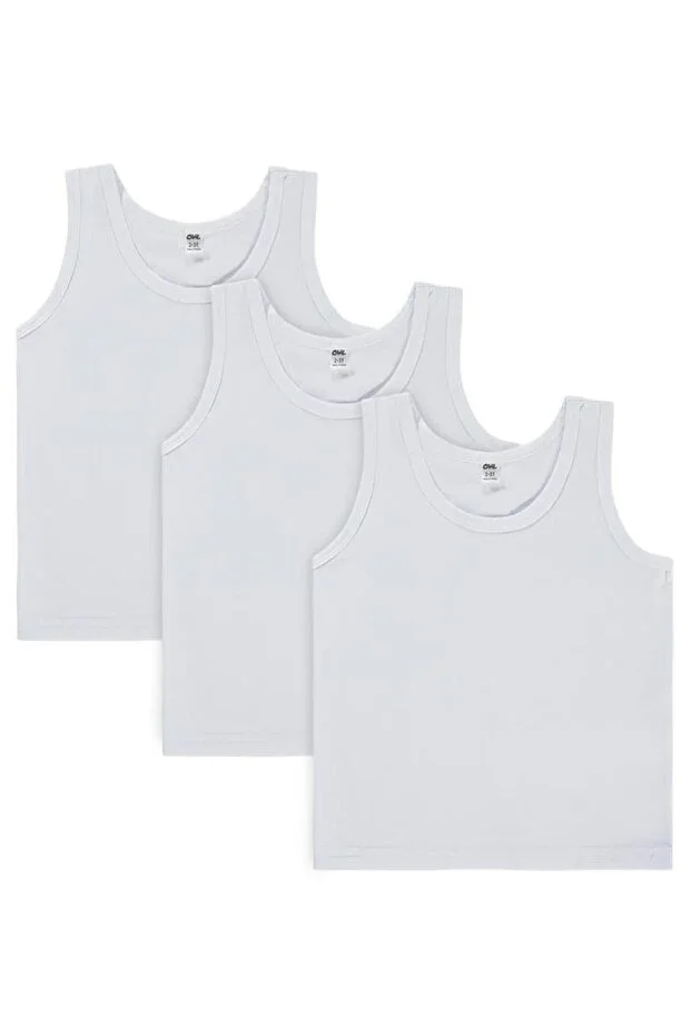 Basic Wide Strap 2-10 Years 3-Pack Undershirt Set - Standard