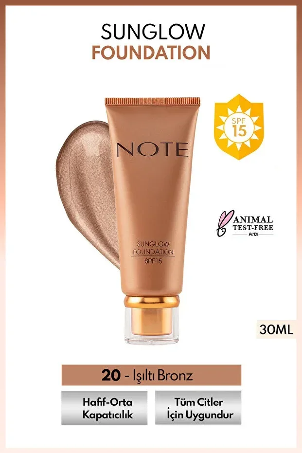 Sunglow Foundation Spf 15 Shimmering Bronzing Foundation - 20 Medium