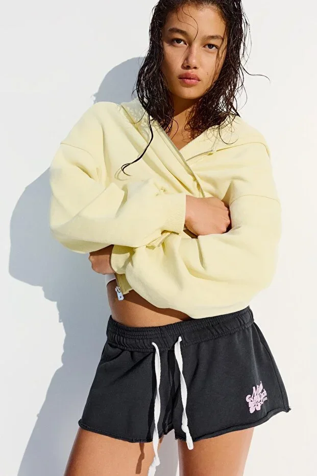 Bershka Embroidered Shorts