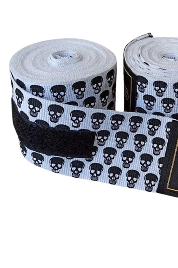 SPORIO Boxing Bandage Big Skulls Skull 5 Meters Boxing Bandage Black