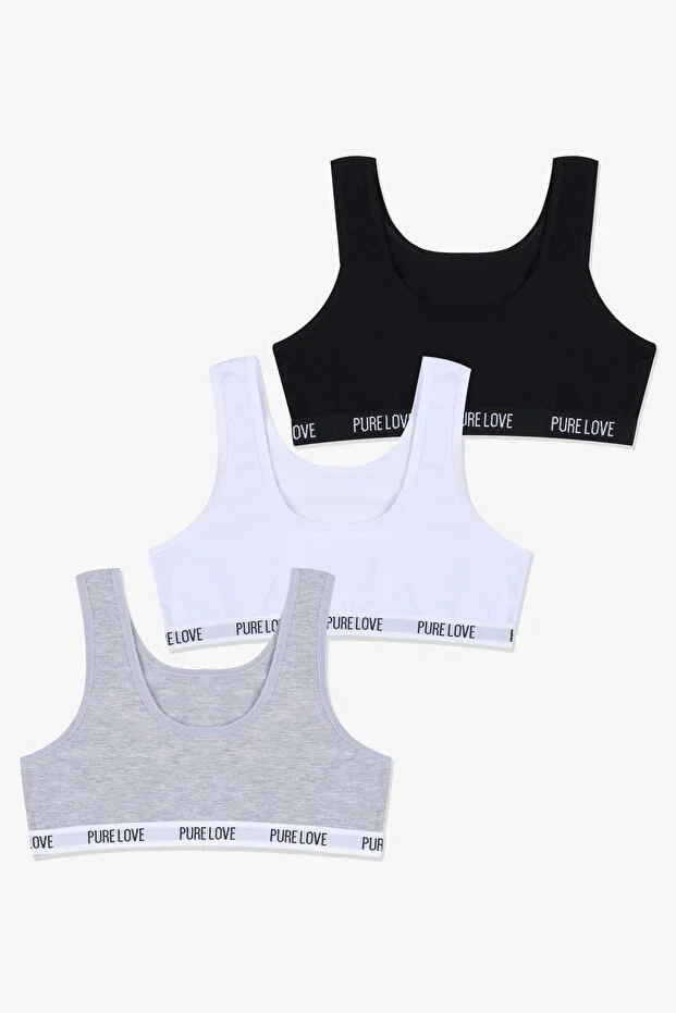 Girls 3-Pack Thick Strap Half Undershirt