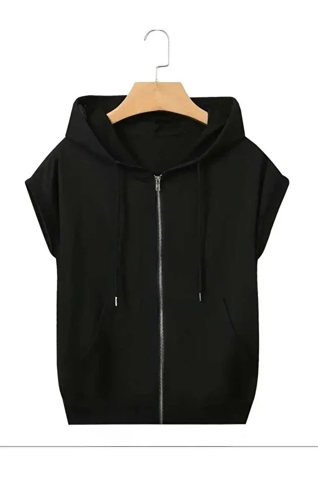 LERİXMOD_unisex women men 3 season kangaroo pocket hooded half zip batwing sleeve