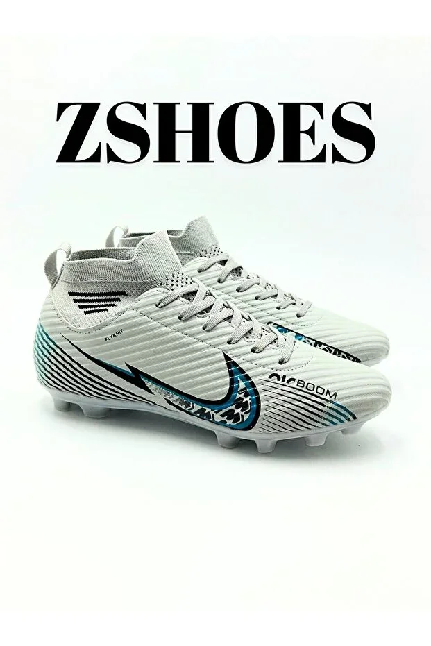 Men's Silver New Color Turf/Grass Field Laced Flexible Child-Youth-Adult Cleats (31-44)