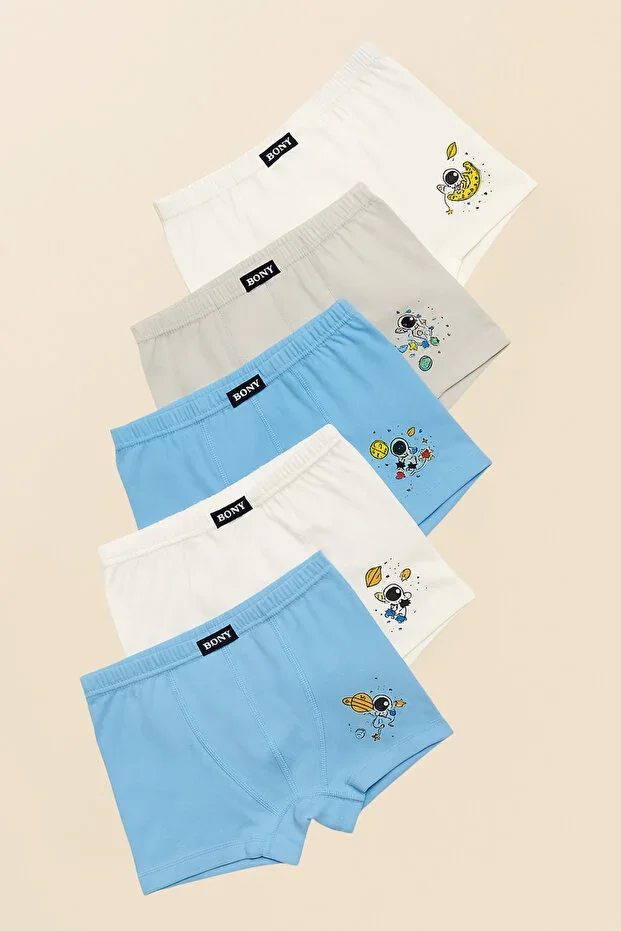 Boys' 5-Pack Space Print Boxer