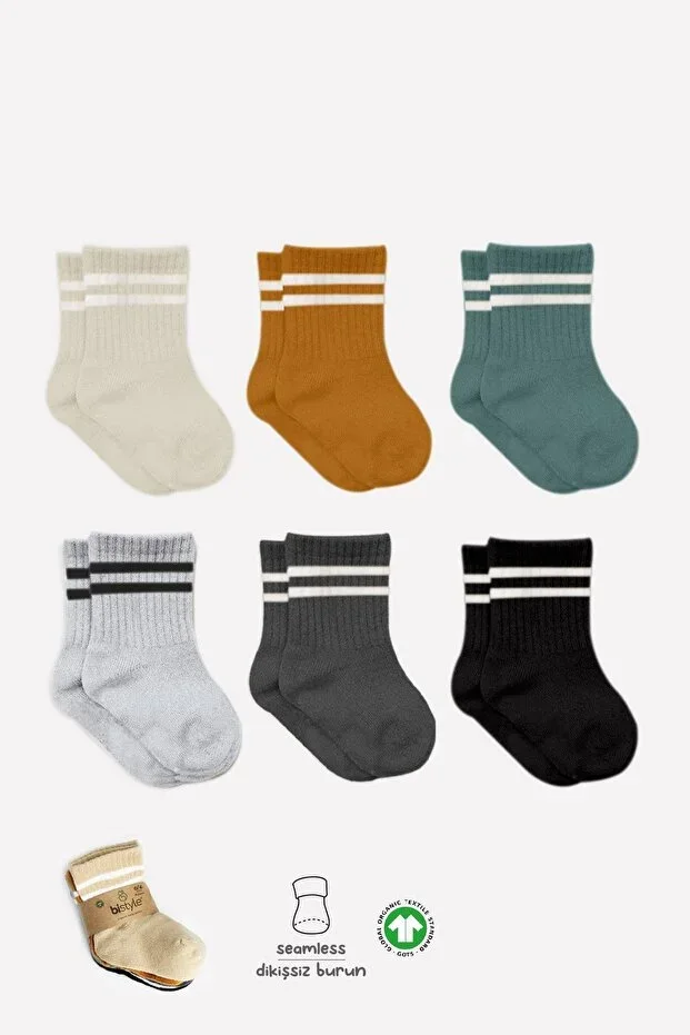 Bistil Girls Boys Baby Organic Basic Long Socket Socks